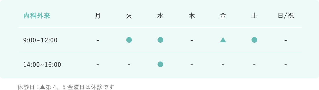 診療スケジュール